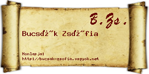 Bucsák Zsófia névjegykártya