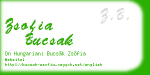 zsofia bucsak business card