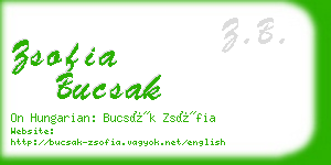 zsofia bucsak business card